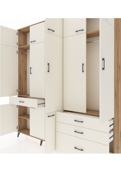 Arges Dolap 8 Raflı 4 Çekmeceli 3 Askılı 220x30x243 Çam-aytaşı/aytaşı Aytası/aytası Arges Dolap 8 Raflı 4 Çekmeceli 3 Askılı 220x30x243 Çam-aytaşı/aytaşı Aytası/aytası
