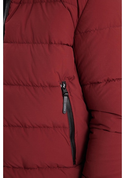 Tudors Erkek Relax Fit Rahat Kesim Çift Cepli Çıkarılabilir Kapüşonlu Sıcak Tutan Bordo Şişme Mont-41930 Bordo