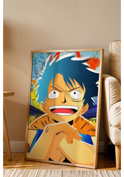 One Piece Luffy Pop-art Çerçeveli Tablo - Premium Genç Odası Renkli Anime Sanat Duvar Dekoru Poster Kayın One Piece Luffy Pop-art Çerçeveli Tablo - Premium Genç Odası Renkli Anime Sanat Duvar Dekoru Poster Kayın