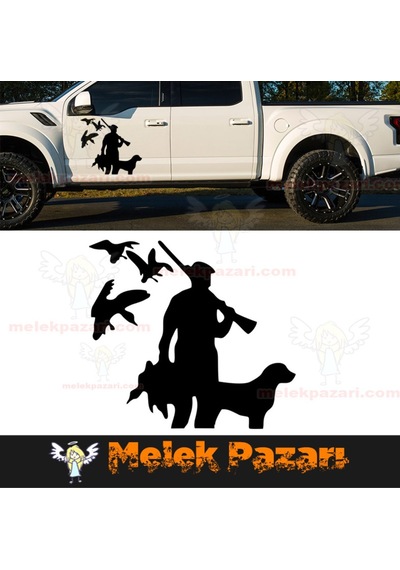 Avcı Ve Köpeği, Avcılık Oto Sticker