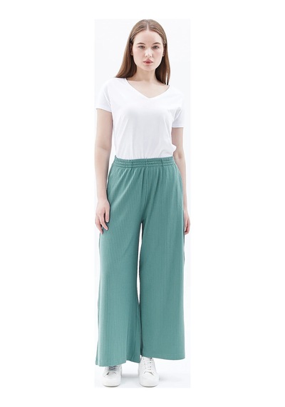 Defys Kadın Oversize Bol Paça Pantolon Yeşil - 595424376 Yeşil