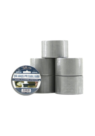 İbico İ13-099 Çok Amaçlı Pvc Kanal Bandı 48 Mm X 20 M - Gri Su Geçirmez- 6'li Paket
