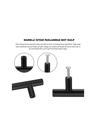 Mobilya Kulp Paslanmaz Siyah 96 Mm Siyah - 785415973 Siyah