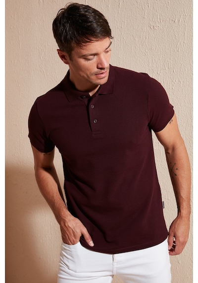 Buratti Pamuklu Regular Fit Düğmeli Polo Yaka 3'Lü Paket Erkek T Shirt 5902127S3 Siyah-Vişne-Tarçın