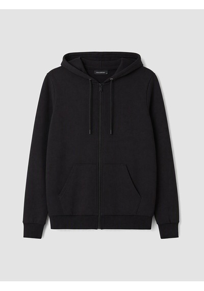 Lcw Everyday Siyah Kapüşonlu Kadın Fermuarlı Sweatshirt
