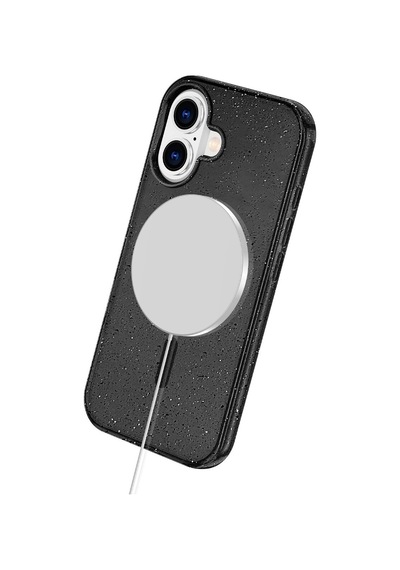 Apple Apple iPhone 16 İçin Uyumlu Parıldayan Simli Tasarımlı Sararmaz Magsafe Özellikli Kılıf