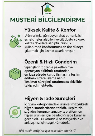 Mintev Siyah Ribana Spor Atlet 025-2 3 Adet