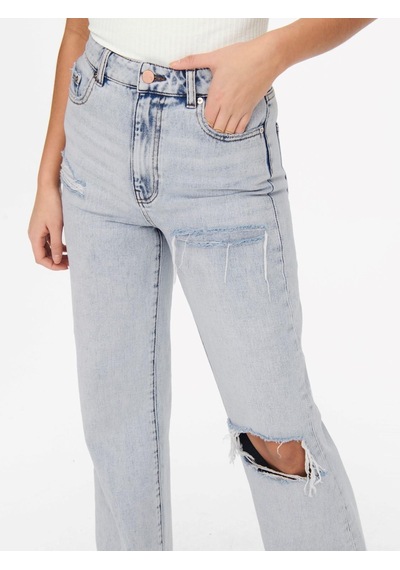 Only Kadın Yırtık Denim Bol Kot Pantolon Onlcamille -15254097 Açık Mavi