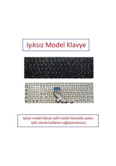Siyah-ışıksız, Notebook Klavye - Hp 15-cs30014nt 9cm13ea Uyumlui İle Uyumlu