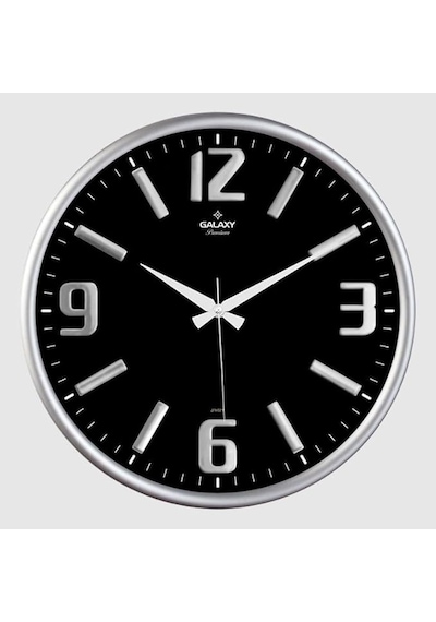 Premium Serisi Metal Çerçeveli Kabartma Rakamlı Bombe Camlı 35 Cm Duvar Saati Gri Diğer