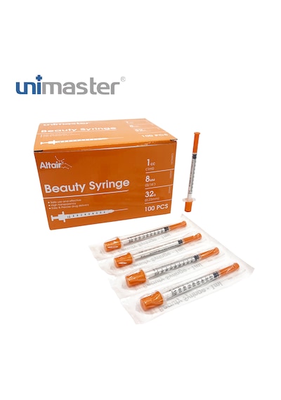 Unimaster 1 Ml 32 G 8 Mm Mezoterapi Enjektörü 100 Adet