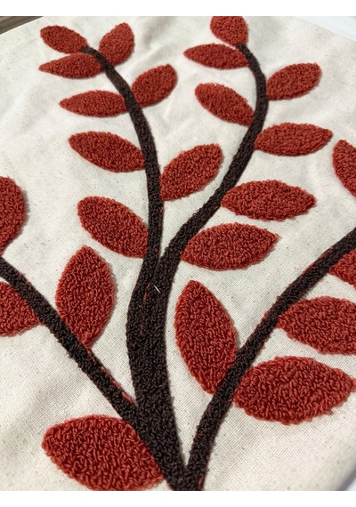 Punch Nakış İşlemeli 2'li Kırlent Kılıfı 40x40 Bordo