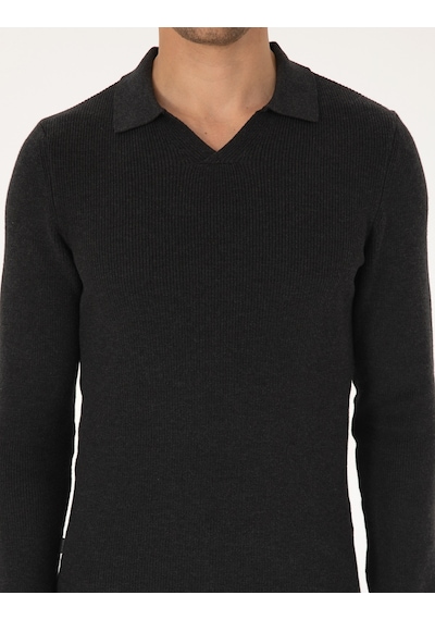 Pierre Cardin Erkek Antrasit Melanj Kazak /triko 50315754-vr081 Antrasit Melanj