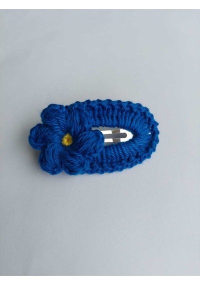 Amigurumi Örgü Çıtçıt Toka Saks Mavi Tek Ebat Çok Renkli