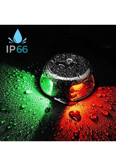 Burun Iskele Sancak Feneri Tekli Krom 12V Led Krom