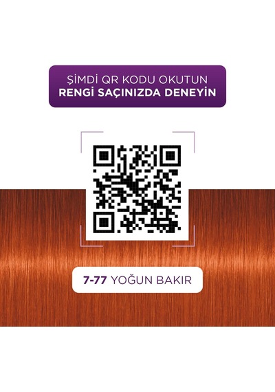 Lexroo Yoğun Göz Alıcı Renk Saç Boyası 7-77 Yoğun Bakır