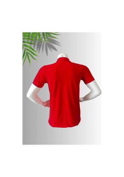 Frooy Bmw M Power Baskılı Polo Yaka Pamuklu T-shirt Kırmızı