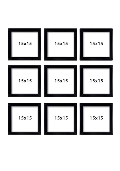 9lü 15x15 Siyah Çerçeve Seti
