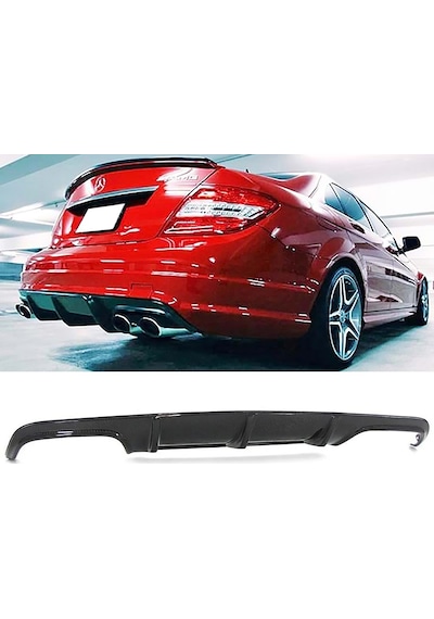 Mercedes W204 C63 Amg Difüzör Difizör Plastik Parlak Siyah 2007 2008 2009 2010 2011 Arka-difizör-bodykit-ek