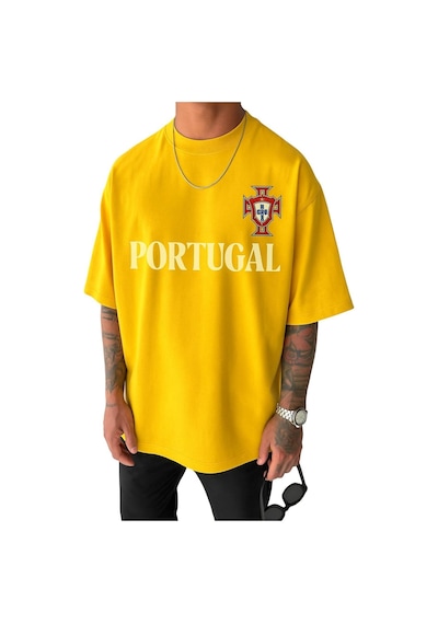 Portugal Baskılı Tişört Sari