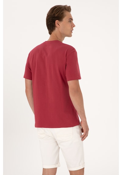 U.S. Polo Assn. Erkek Regular Fit Vişne Bisiklet Yaka Tişört 50306908-VR223