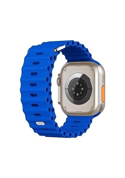 Apple Uyumlu Watch 42mm 44mm 45mm 49mm 1/2/3/4/5/6/se/7/8/ultra Akıllı Saat Ocean Kordon Ve Kayışı Mavi