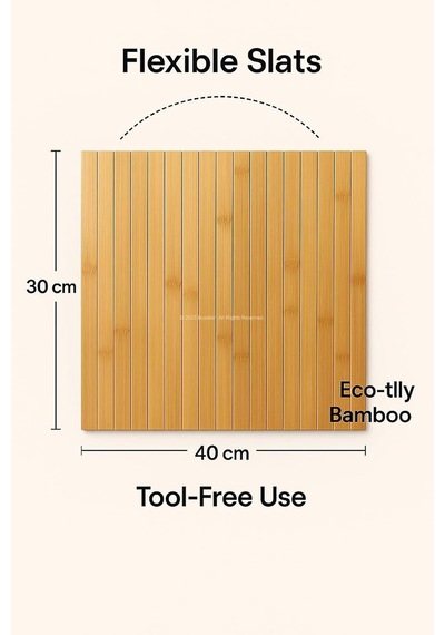 Bambu Katlanabilir Yan Sehpa 40x29 Cm, Koltuk Ve Kanepe Kenarı Portatif Tepsi, Amerikan Servisi Çok Renkli