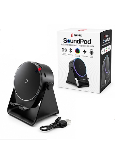 Soundpad 5ın1 - 5w - 2000mah Temas İle Ses Yükseltme - Telefon Stand - Usb-c Şarj Siyah İndiksiyon Ses Yükseltici Bluetooth Hoparlör Speaker Ekd-s10 5250