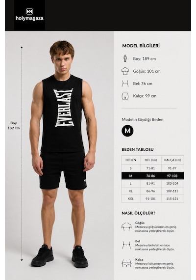 Everlast Ever Classics Regular Erkek Atlet Siyah - Beyaz