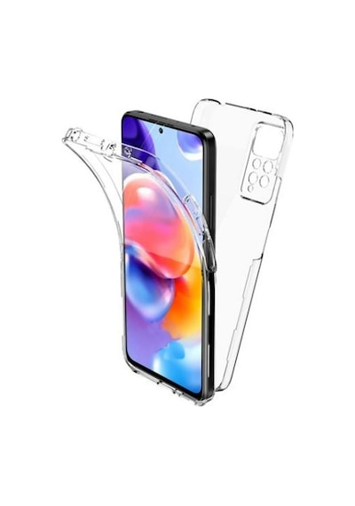 Adige Xiaomi Redmi Note 11 Uyumlu Kılıf Ön Arka 360 Koruma Arka Sert Mika Ön Silikon Şeffaf