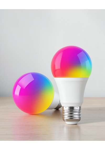 Rgb Renk Değiştirebilen A+ Enerji 10 Watt Led Işıklı Ampul Çok Renkli