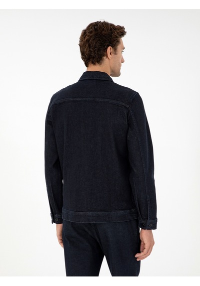 Cacharel Koyu Lacivert Regular Fit Jean Ceket