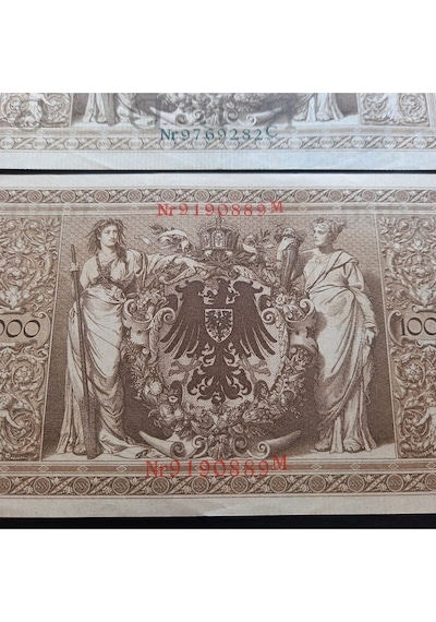 1919 Almanya 1000 Mark - Yeşil/kırmızı Mühür Takım Ççt Para - 3996366b2bfe5d8786