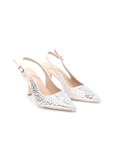 Pisagor Ps-32150 Kadın 7 Cm Arkası Açık Abiye Stiletto Ayakkabı GÜMÜŞ