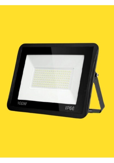 100 Watt Siyah Slim Kasa Sarı Amber Işık Ip65 Led Projektör
