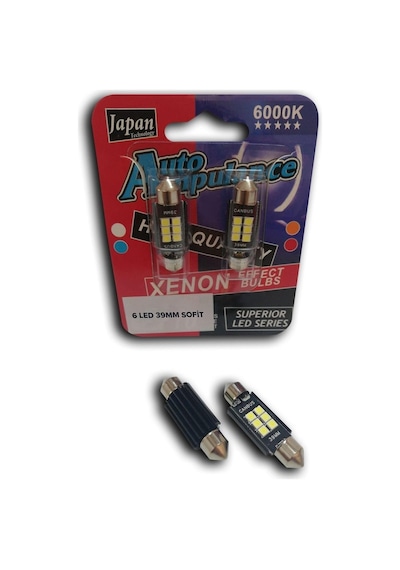 Tr 39 Mm Canbus Sofit Led Ampul Süper Beyaz 6 Smd Parlak Beyaz, Plaka, Bagaj, Tavan Aydınlatma Genel