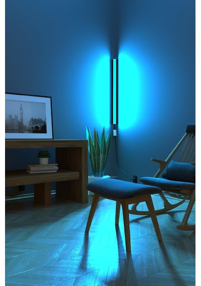 KUMANDALI Köşe Rgb Led Abajur Aplik Gece Lambası Siyah KUMANDALI Köşe Rgb Led Abajur Aplik Gece Lambası Siyah