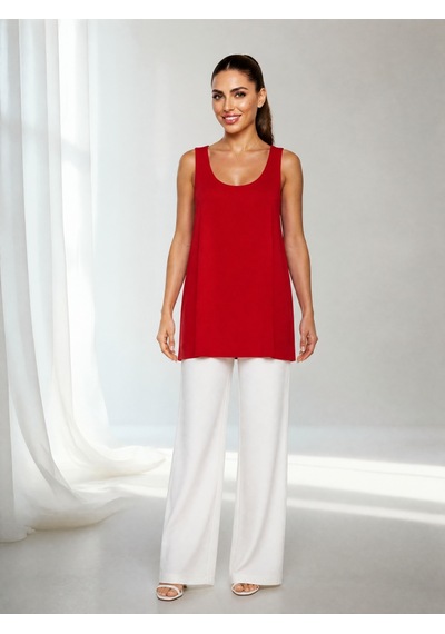 Nealirsanall.com Kadın Penye Oversize Kolsuz Salaş Tunik - U Yaka Dökümlü Uzun Atlet Beyaz Nealirsanall.com Kadın Penye Oversize Kolsuz Salaş Tunik - U Yaka Dökümlü Uzun Atlet Beyaz