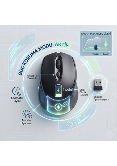 Siyah Kablosuz Ofis Mouse 2.4g Optik Lens Güç Tasarruf Modlu Tak Çalıştır 10 Metre Menzil Diğer