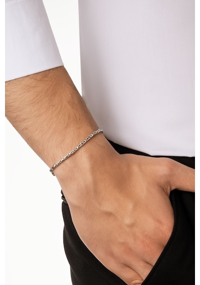 Etnik Stil Gümüş Erkek Kral Zincir Bileklik Rodyum
