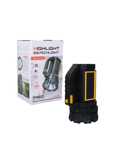 Sh Powermaster W5190 Solar Şarjlı El Feneri Uzun Mesafe Işıldak Najmaddin Diğer