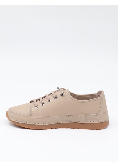 Nesilshoes Nesil Shoes Spil Rc1 Bej Hakiki Deri Kadın Ayakkabı