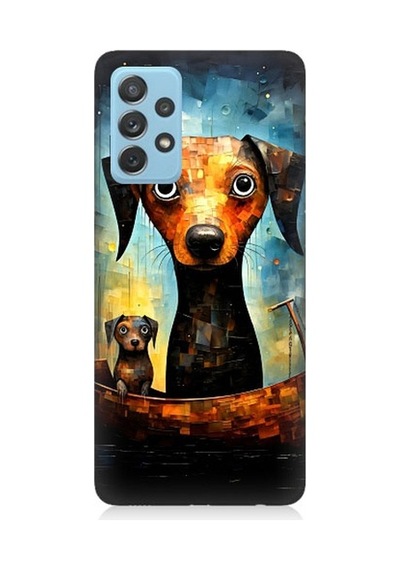 Samsung Galaxy A72 Uyumlu Köpek Ve Sandal Desenli Silikon Kılıf
