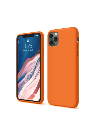 Apple iPhone Uyumlu 11 Pro Kılıf First Silikon - Turuncu Bz8683140900854