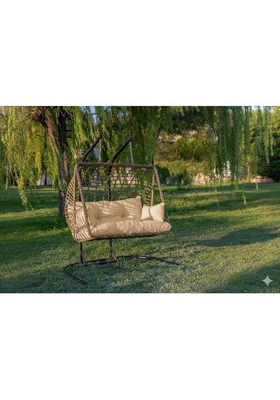 Lüks Rattan Görünümlü 7 Kişilik Bahçe Oturma Takımı Ve 2 Kişilik Salıncak Seti - Kahverengi Minderli Teras Balkon Mobilyası Kahverengi Lüks Rattan Görünümlü 7 Kişilik Bahçe Oturma Takımı Ve 2 Kişilik Salıncak Seti - Kahverengi Minderli Teras Balkon Mobilyası Kahverengi