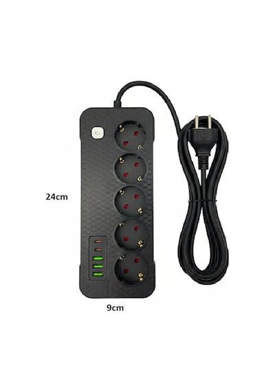 Akım Termal Çocuk Korumalı 3x Usb 2x Type-c Girişli 5li Priz 2 Metre Kablo 2500w Diğer