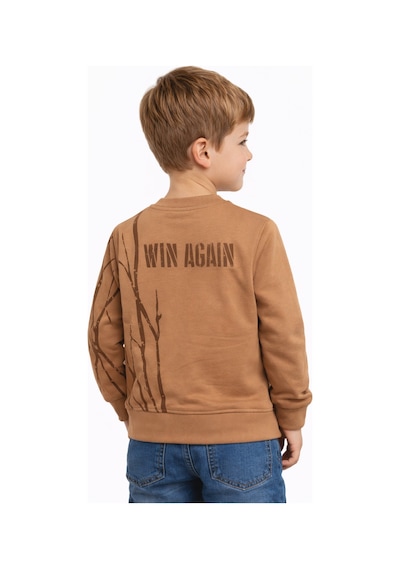 Baglan Erkek Çocuk Önü Arkası Baskılı Sweatshirt Bgl-st05240 Camel