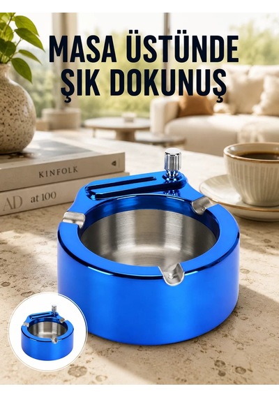 Hepsi Masa Üstü Çakmaklı Küllük Paslanmaz Metal Gövde Yeni Nesil Najmaddin