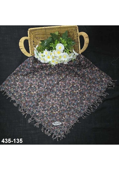 Firuze Eşarp Firuze Desenli Sökme Boncuklu Eşarp 435-135 Çok Renkli