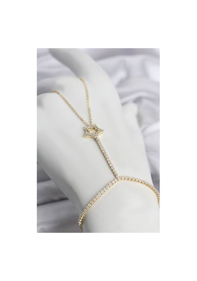 Gold Renk Pirinç Zirkon Taşlı Yıldız Model Şahmeran Tj-sn775 Evimdeyokyok